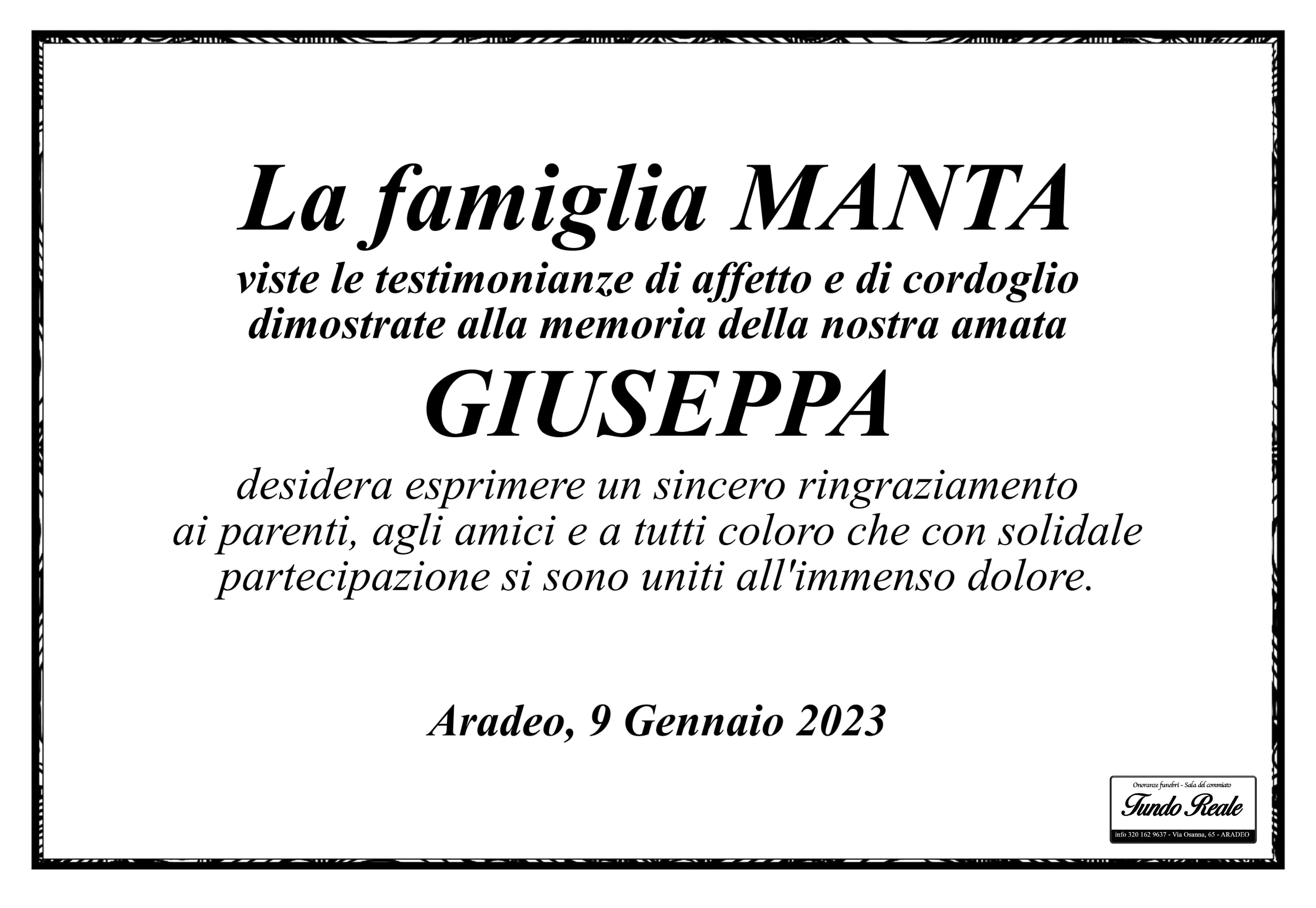 Famiglia Manta Giuseppa